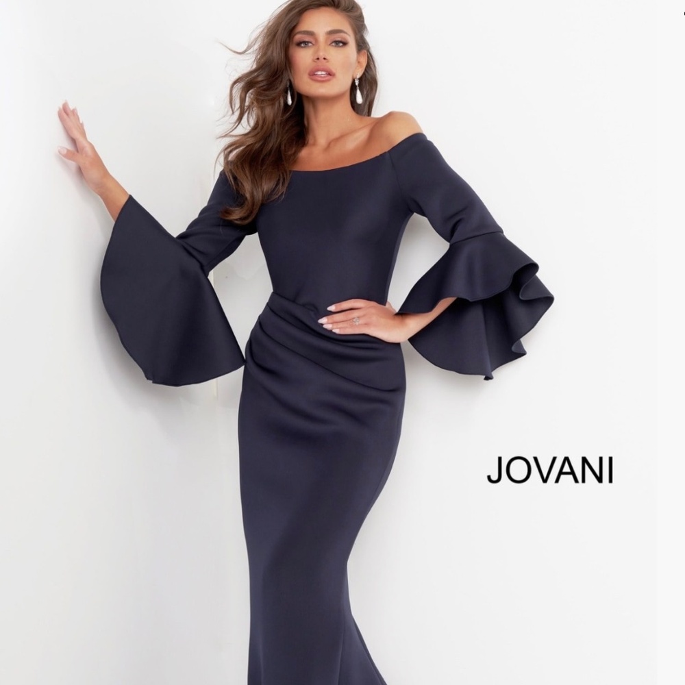 Jovani navy scuba mother of the bride dress, long